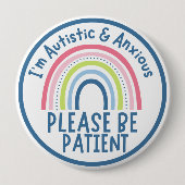 Rond 10 Cm I'm autistic and anxious pin Badge (Devant)
