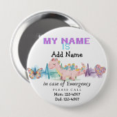 Rond 10 Cm I'm autistic Emergency Autism Pin Badge (Devant & derrière)
