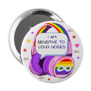 Rond 10 Cm J'ai des problèmes sensoriels - Badge à broche