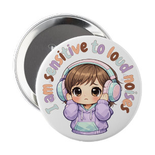 Rond 10 Cm J'ai des problèmes sensoriels - Badge à broche
