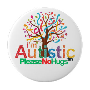 Rond 10 Cm Je suis autiste Épingle Pas de câlins bouton badge