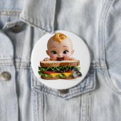 Rond 10 Cm Kewpie Fan Burger Doll Large Badge (En situation)