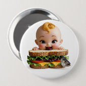 Rond 10 Cm Kewpie Fan Burger Doll Large Badge (Devant & derrière)