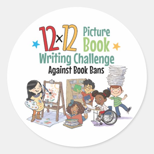 Rond 12 x 12 Contre Sticker D'Interdictions De Livres (Devant)