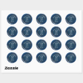 Rond 12e Sticker Mariage de cire bleue en soie (Feuille)