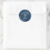 Rond 12e Sticker Mariage de cire bleue en soie (Sac)