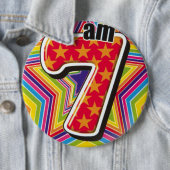 Rond 15,2 Cm Badge d'anniversaire - J'ai 7 ans (En situation)