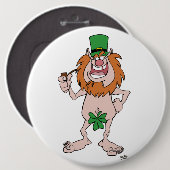 Rond 15,2 Cm badge de bouton St Patrick Leprechaun (Devant & derrière)
