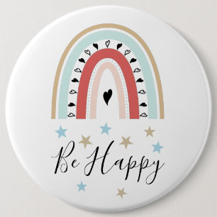 Rond 15,2 Cm Badge de Personnaliser - Arc-en-ciel, Coeurs et ét