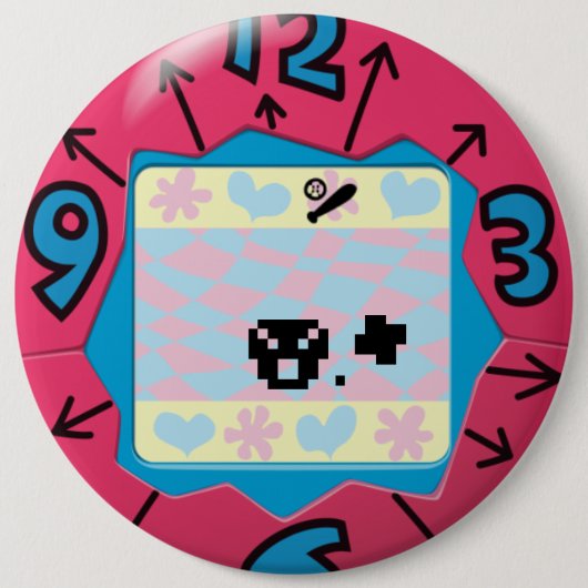 Rond 15,2 Cm Badge Tamagotchi. (Devant)
