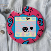 Rond 15,2 Cm Badge Tamagotchi. (En situation)