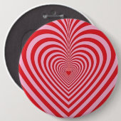 Rond 15,2 Cm Bouton Badge - Coeurs d'illusion optique (Devant & derrière)