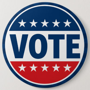 Rond 15,2 Cm Conception de badge de campagne VOTE Bold