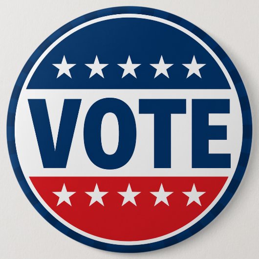 Rond 15,2 Cm Conception de badge de campagne VOTE Bold (Devant)