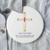 ROND 15,2 CM CROIX DE SEIGNEUR RAYEL BUTTON BADGE (En situation)