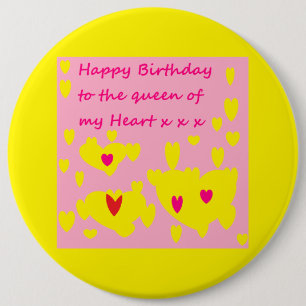 Rond 15,2 Cm Grand badge avec voeux d'anniversaire