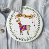 Rond 15,2 Cm Llama - Badge dramatique, Rainbow Llama (En situation)