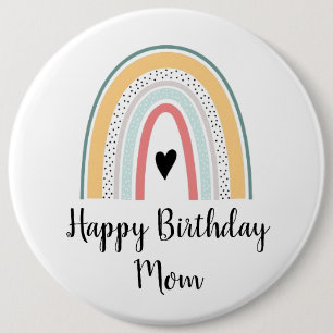 Rond 15,2 Cm Personnaliser Joyeux Anniversaire Badge - Arc-en-c