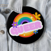 Rond 15,2 Cm Queer. LGBT+Pride. Badge (En situation)