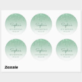 Rond 18e Anniversaire Parties scintillant verte Sticker (Feuille)