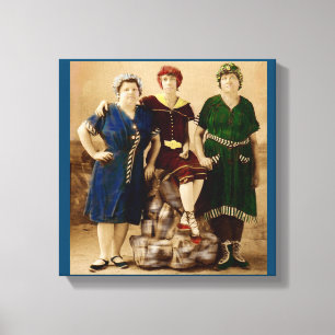 rond 1910 Atlantic City zwemmen schoonheden RPPC Canvas Afdruk