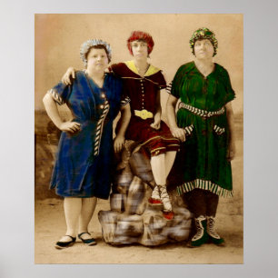 rond 1910 Atlantic City zwemmen schoonheden RPPC Poster