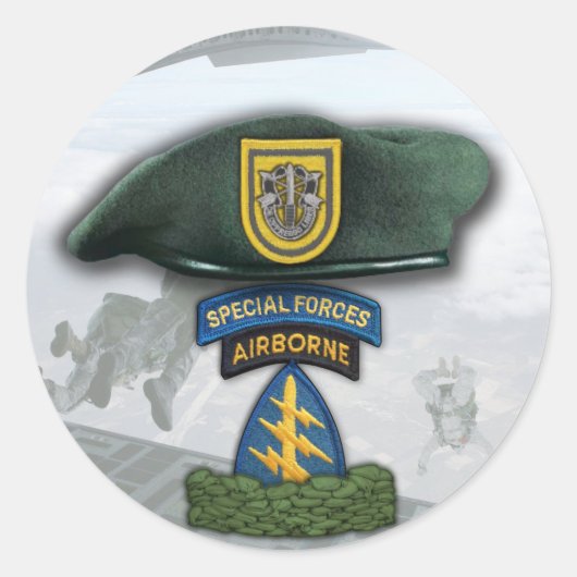 Rond 1re Special Forces Green Berets flash Sticker (Devant)