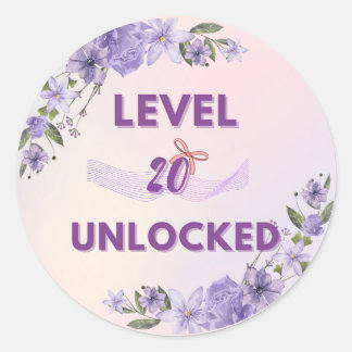 Rond 20th Birthday Sticker – level 20 unlocked