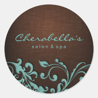 Rond 232 Linge Salon spa sticker bleu brun