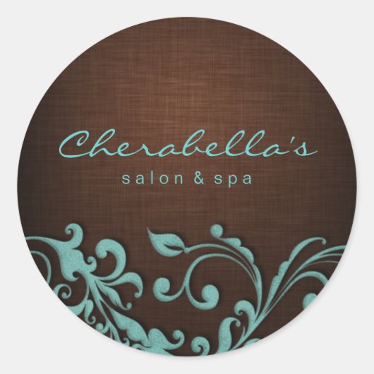 Rond 232 Linge Salon spa sticker bleu brun (Devant)