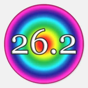 Rond 26.2 Sticker arc-en-ciel marathon