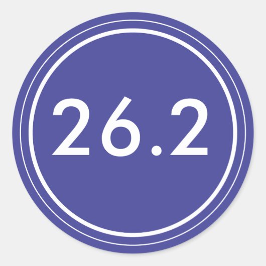 Rond 26.2 Sticker | Bleu avec blanc (Devant)