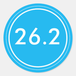 Rond 26.2 Sticker Bleu clair avec blanc