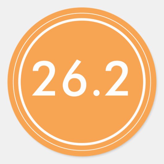 Rond 26.2 Sticker | Orange et blanc (Devant)