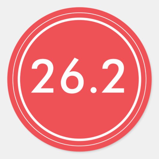 Rond 26.2 Sticker | Rouge avec blanc (Devant)