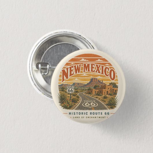 Rond 2,50 Cm Adobe Mesa Route 66 Désert Badge Art (Devant & derrière)