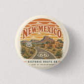 Rond 2,50 Cm Adobe Mesa Route 66 Désert Badge Art (Devant)