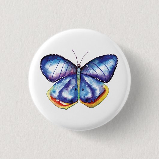 Rond 2,50 Cm Aquarelle Papillon Badge ronde (Devant)