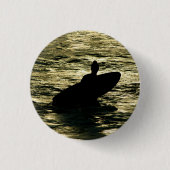 Rond 2,50 Cm Badge Bali Surfeur Heure Dorée (Devant)