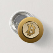 Rond 2,50 Cm badge Bitcoin doré (Devant & derrière)