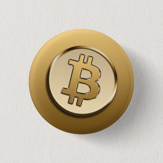 Rond 2,50 Cm badge Bitcoin doré (Devant)