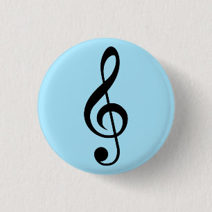 Rond 2,50 Cm Badge Blue Music Clef