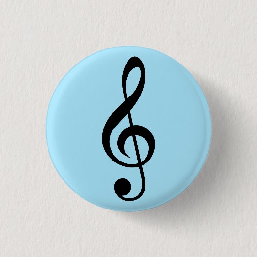 Rond 2,50 Cm Badge Blue Music Clef (Devant)