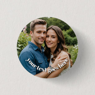 Rond 2,50 Cm Badge bouton personnalisé avec photo et texte pour