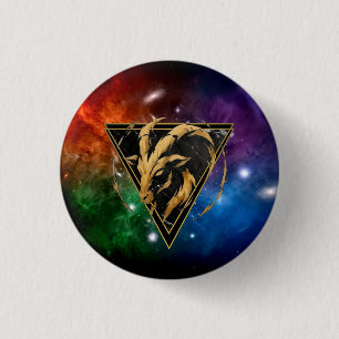Rond 2,50 Cm Badge Capricorne Zodiaque Cadeau Astrologie