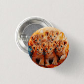Rond 2,50 Cm Badge - Cinq Lions Cubs (Devant & derrière)