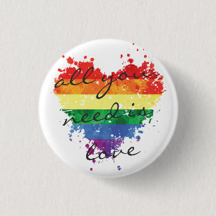 Rond 2,50 Cm Badge - Cœur arc-en-ciel tout ce dont vous avez be