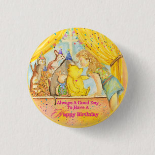 Rond 2,50 Cm Badge d'anniversaire pour les filles