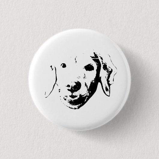 Rond 2,50 Cm Badge de chiot joyeux (Devant)