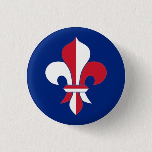 Rond 2,50 Cm Badge de Fleur de Lis (Devant)